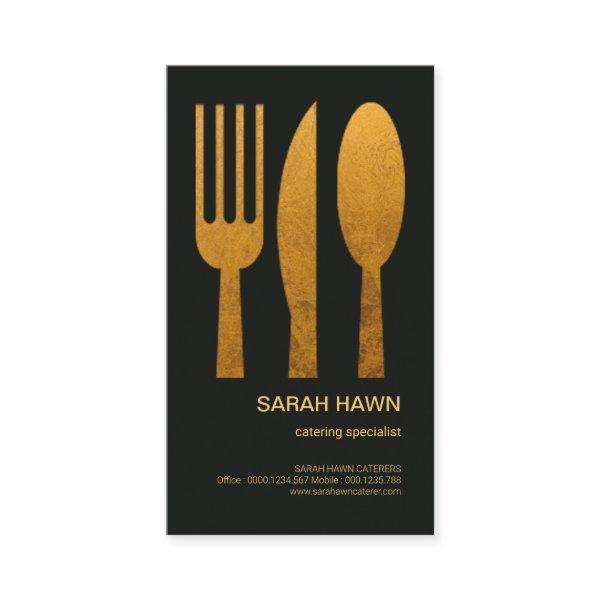 Exquisite Stain Gold Fork Knife Spoon Catering