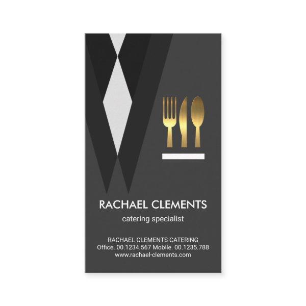 Exquisite Tuxedo Waiter Suit Gold Cutlery