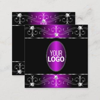 Extravagant Black Purple Ornate Ornaments Add Logo Square