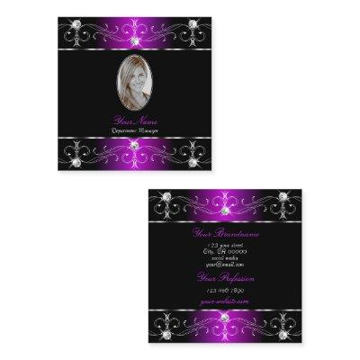 Extravagant Black Purple Ornate Ornaments Photo Square