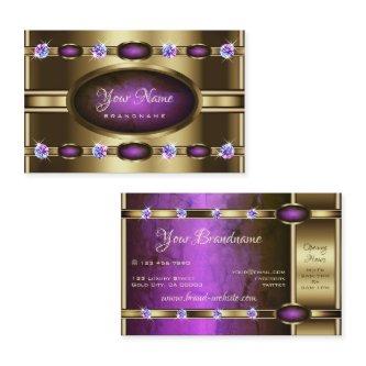 Extravagant Golden with Chic Purple Marble Pattern