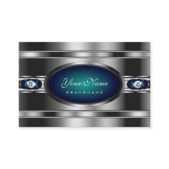 Extravagant Silver and Blue with Faux Rhinestones