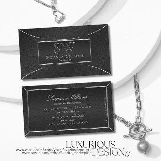 Eye Catcher Black Snake Silver Decor with Monogram