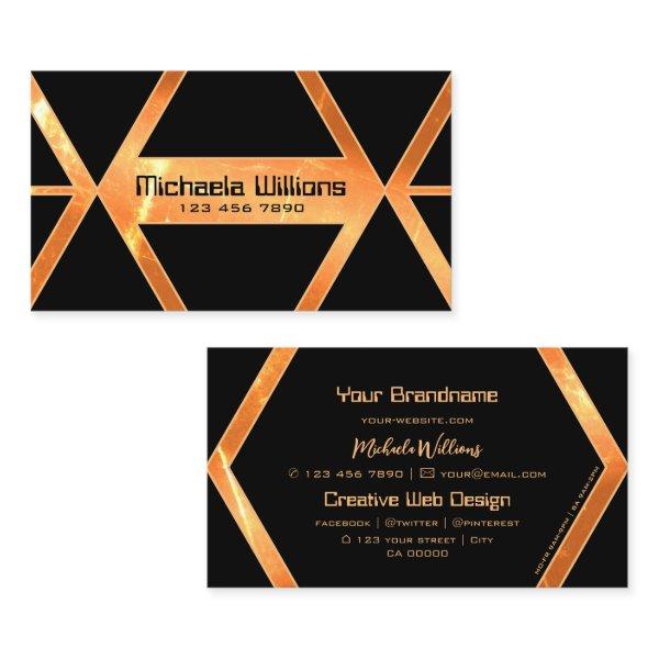Eye Catcher Shimmery Coral Black Geometric Stylish