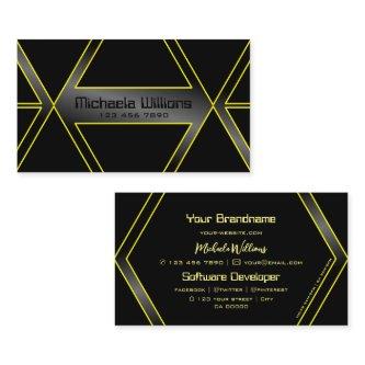 Eye Catching Black and Yellow Flashy Geometric