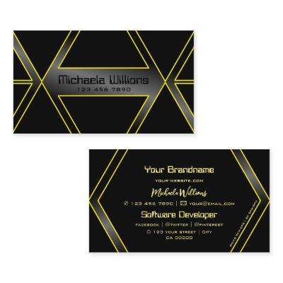 Eye Catching Black and Yellow Flashy Geometric