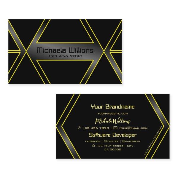 Eye Catching Black and Yellow Flashy Geometric