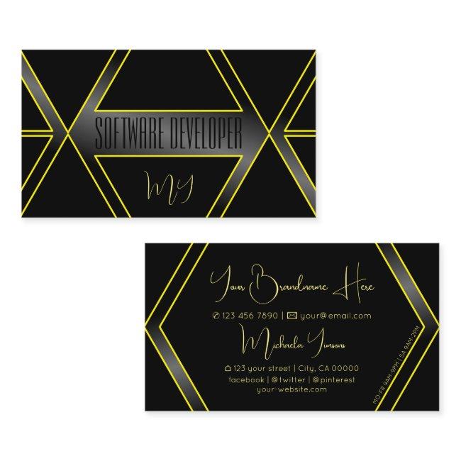 Eye Catching Black and Yellow Flashy with Monogram