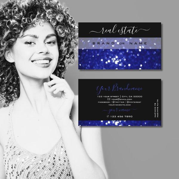 Eye Catching Black Blue Sparkling Glitter Shimmery