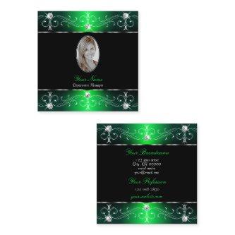 Eye Catching Black Green Ornate Ornaments Add Foto Square