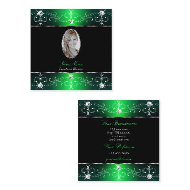Eye Catching Black Green Ornate Ornaments Add Foto Square