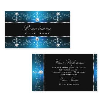 Eye Catching Black Teal Ornate Borders Ornaments