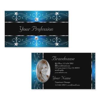 Eye Catching Black Teal Ornate Borders with Photo