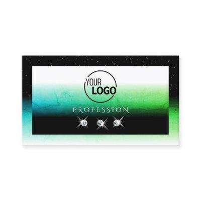 Eye Catching Black White and Teal with Logo Jewels