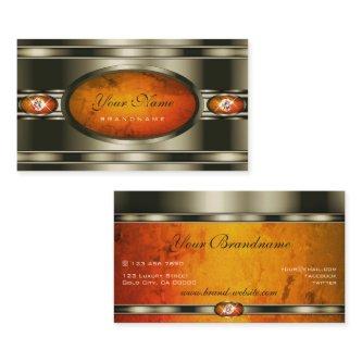 Eye Catching Chrome Effect Orange Marble Pattern