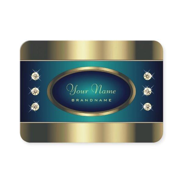 Eye Catching Gold and Teal with Faux Rhinestones