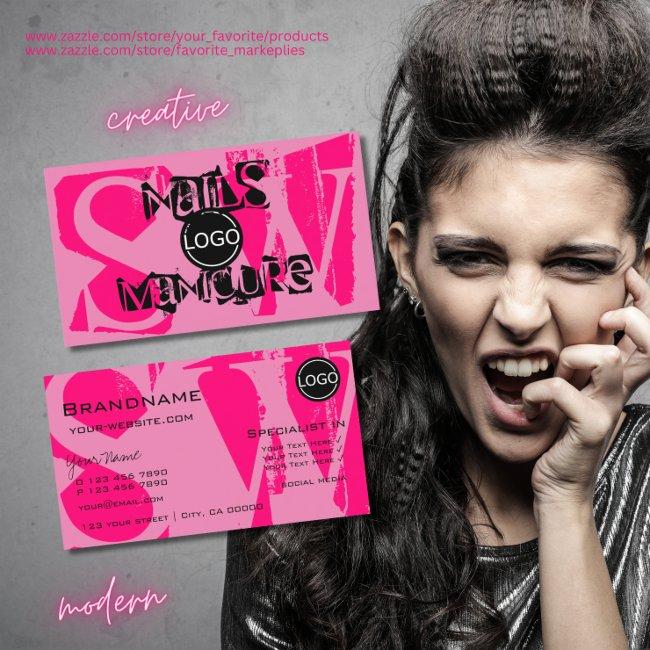 Eye Catching Pink Black with Logo Monogram Stylish