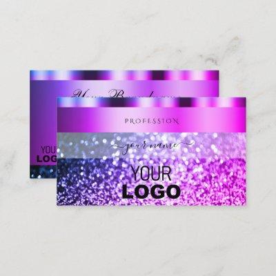Eye Catching Pink Purple Sparkle Glitter with Logo