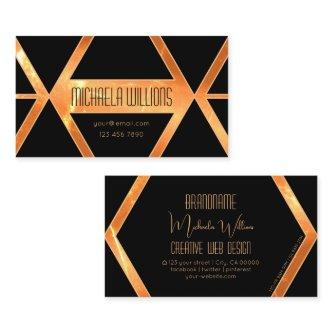 Eye Catching Shimmery Coral Black Geometric Modern