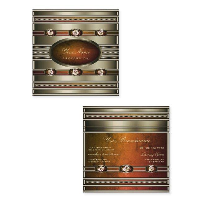 Eye Catching Silver with Orange Marble Patterns Square