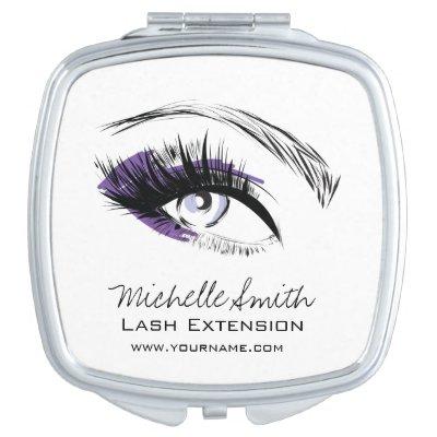 Eye long eyelashes Lash extension icon Compact Mirror