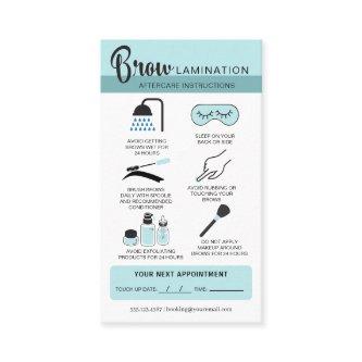 Eyebrow Lamination Aftercare Instructions Business