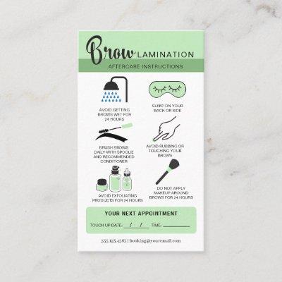 Eyebrow Lamination Aftercare Instructions Business