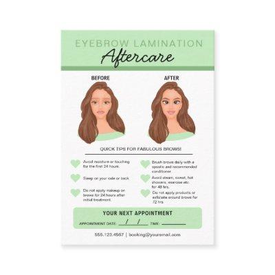 Eyebrow Lamination Aftercare Instructions Business