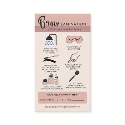 Eyebrow Lamination Aftercare Instructions Business