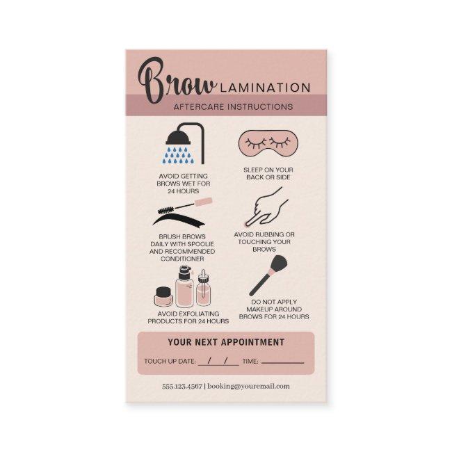 Eyebrow Lamination Aftercare Instructions Business
