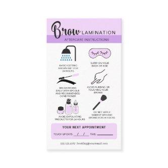 Eyebrow Lamination Aftercare Instructions Business