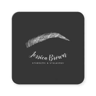 Eyebrow lashes luxury silver glitter elegant square