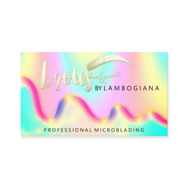 Eyebrow Logo Microblading Holograph QR Code Pink