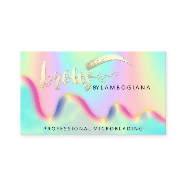 Eyebrow Logo Microblading Holograph QR Rainbow