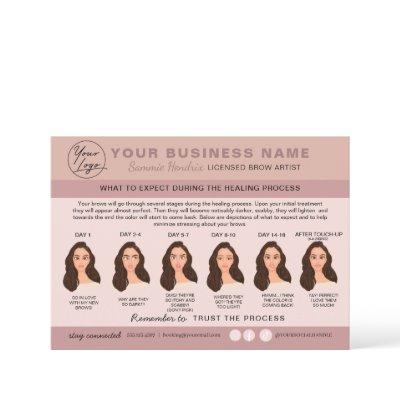 Eyebrow Microblading Aftercare Instructions Card