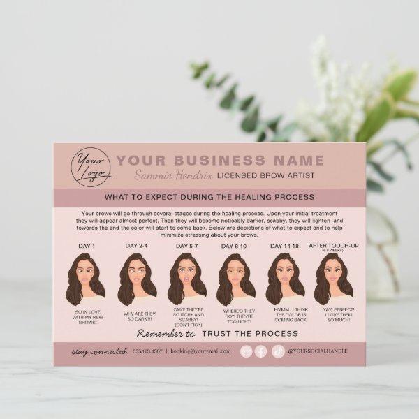 Eyebrow Microblading Aftercare Instructions Card