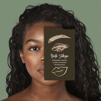 Eyelash Brow Makeup Logo QR Code Lip Rose Brown