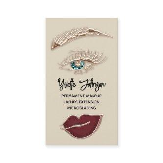 Eyelash Brow Makeup Logo QR Code Lip Rose Green