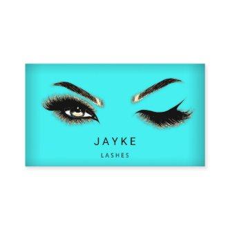 Eyelash Brow Microblade QR Logo Tiffanie Aqua Gold