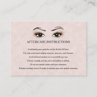 Eyelash extension Brow Bar Aftercare Instructions
