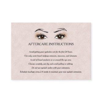 Eyelash extension Brow Bar Aftercare Instructions