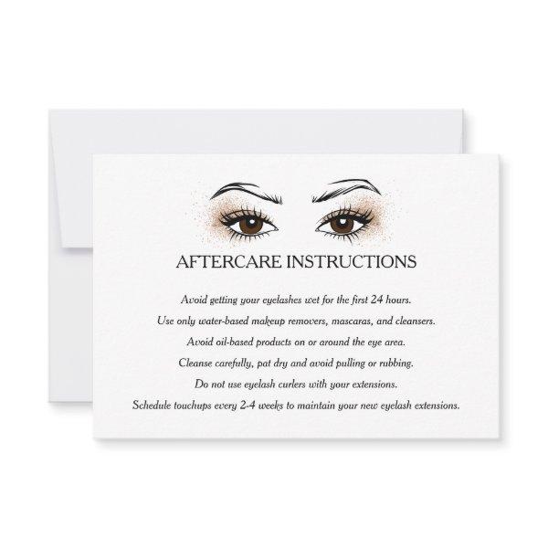 Eyelash extension Brow Bar Aftercare Instructions  Invitation
