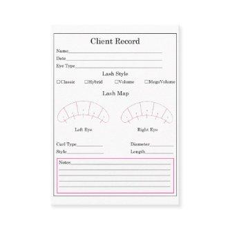 Eyelash Extension Client Record Form