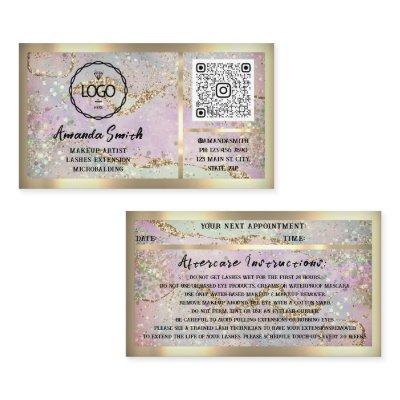 Eyelash Extension QRCode Logo Holograph Gliitter