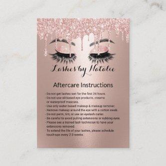 Eyelash Extensions Rose Gold Aftercare Instruction