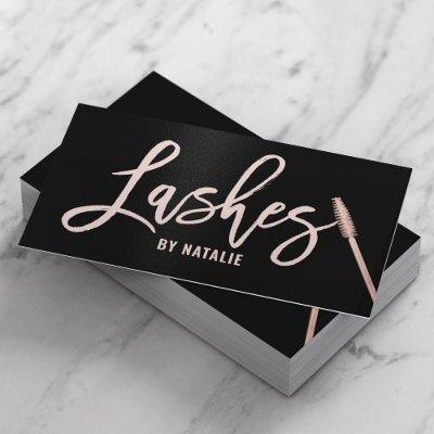 Eyelash Extensions Rose Gold Lashes Typography