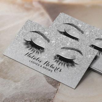 Eyelash Extensions Silver Glitter Beauty Salon