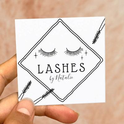 Eyelash Makeup Artist Cute Lash Logo Beauty Lounge Square