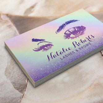 Eyelash Makeup Artist Purple Glitter Holographic