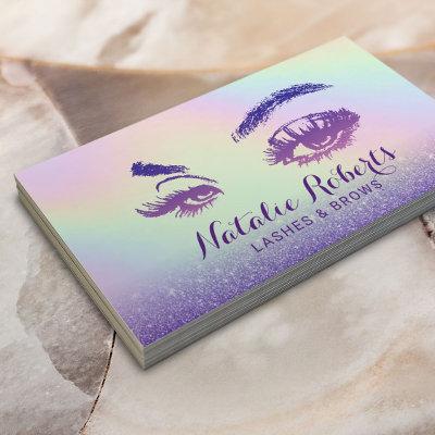 Eyelash Makeup Artist Purple Glitter Holographic